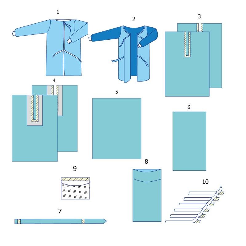 Комплект одягу та покриттів операційних для артроскопії плечового суглобу №7 Taipan-Pharm стерильний